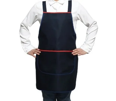 줄 곤색 방수 앞치마   폴리