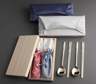 초롱 골드 2인수저세트 보자기포장
