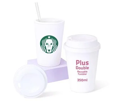 플러스 이중 리유저블컵 350ml