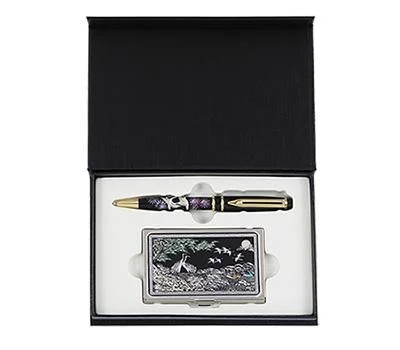 송학나전볼펜 송학자개명함