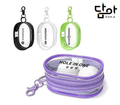 담아 다용도 pvc 투명 키링 파우치